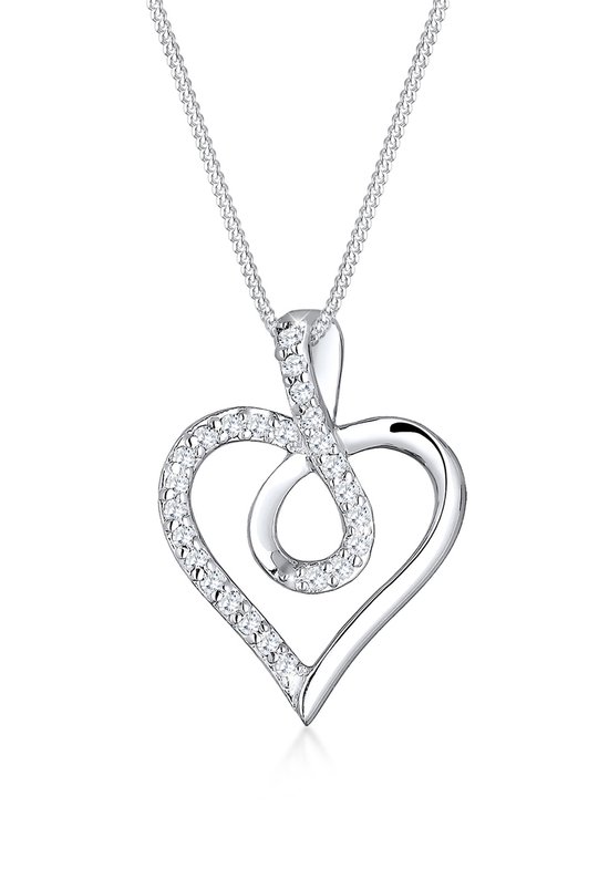 Collier Symbole Infini Pendentif Femme Petit Coeur