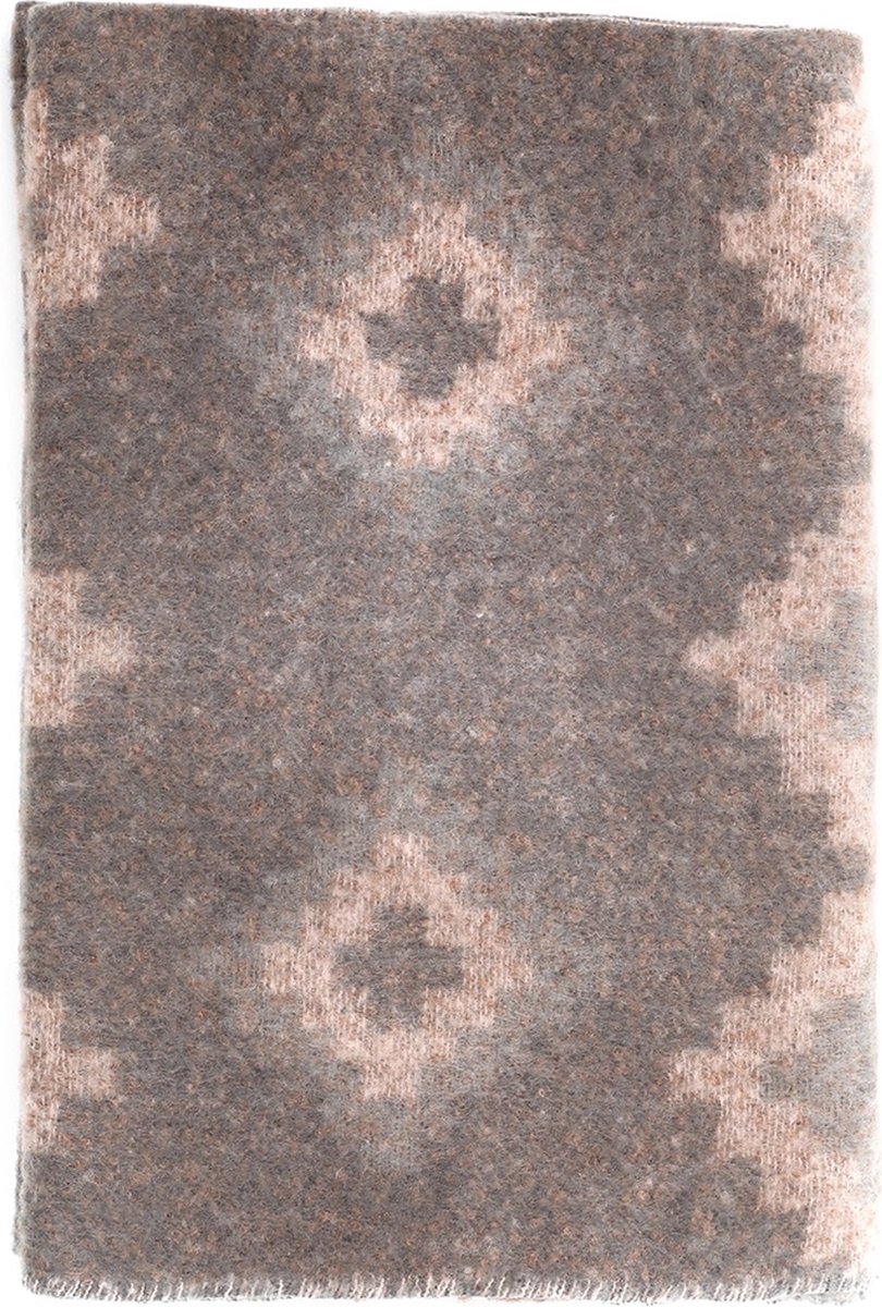 Sjaal - Grijs met patroon - Heerlijk warm - Winter sjaal - 180x70 Centimeter