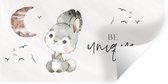 Muursticker kinderen - Muurstickers kinderkamer - Quotes - Kinderen - Be unique - Jongens - Meisjes - Waterverf - Decoratie voor kinderkamers - 40x20 cm - Zelfklevend behangpapier - Stickerfolie