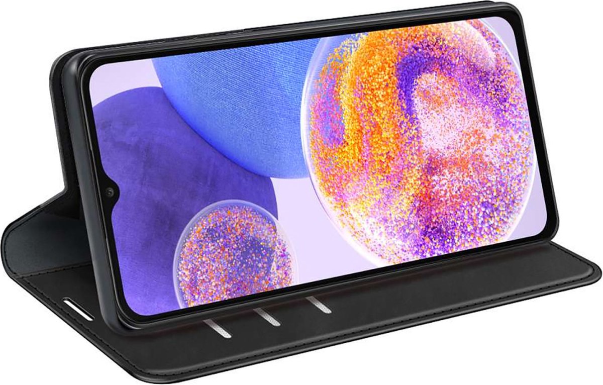 Just in Case Bookcase hoesje geschikt voor Samsung Galaxy A23 - Effen Zwart - Kunstleer