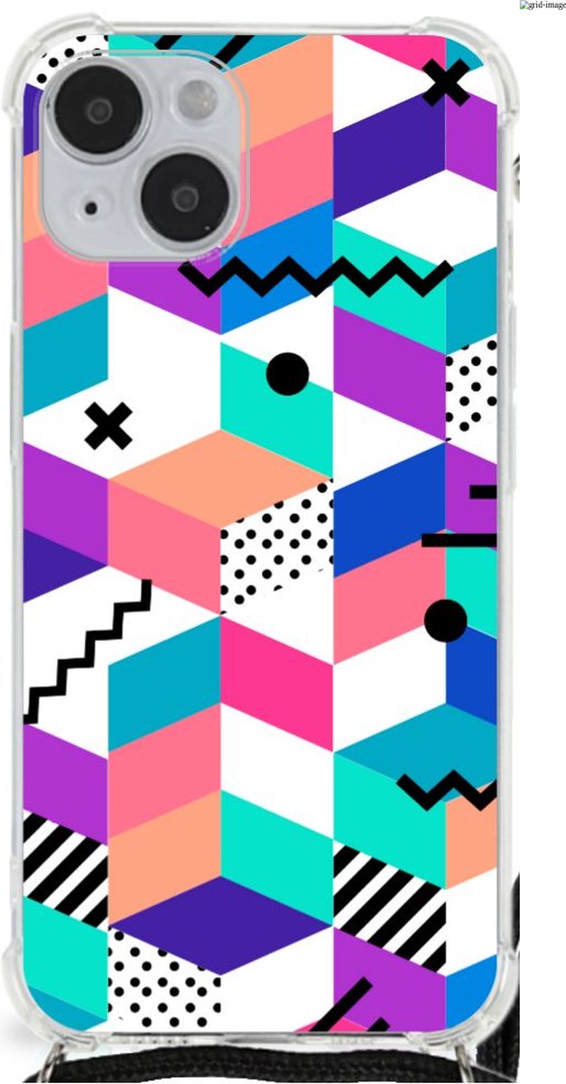 iPhone 14 Plus Shockproof Case Blokken Kleurrijk