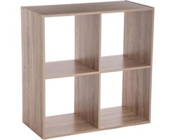 4-VAKS KAST - HOUT - NATUREL 67,6X32X67,6 CM