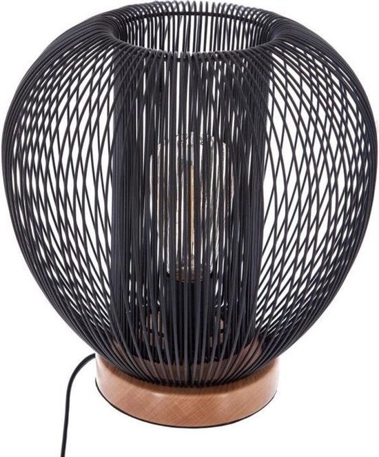 Bedrade lamp - E27 - 40 W - H. 27,5 cm - Zwart