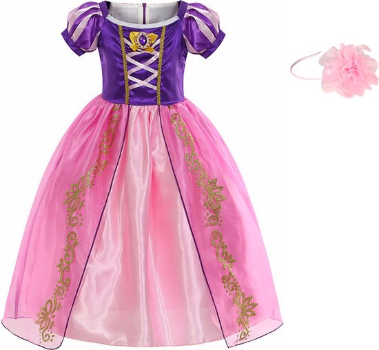 Robe de raiponce robe de princesse robe de costume 98-104 (110) rose violet  avec... | bol