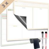 Magnetische weekplanner + maandplanner whiteboard - duo set - planner magnetisch - planbord - familieplanner