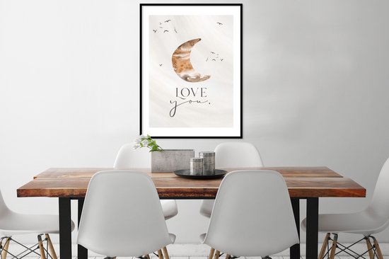 Poster in lijst voor kinderen - Wanddecoratie kinderkamer - Poster kids - Quotes - Spreuken - Kinderen - Love you - Jongetjes - Meisjes - Kids - 60x80 cm