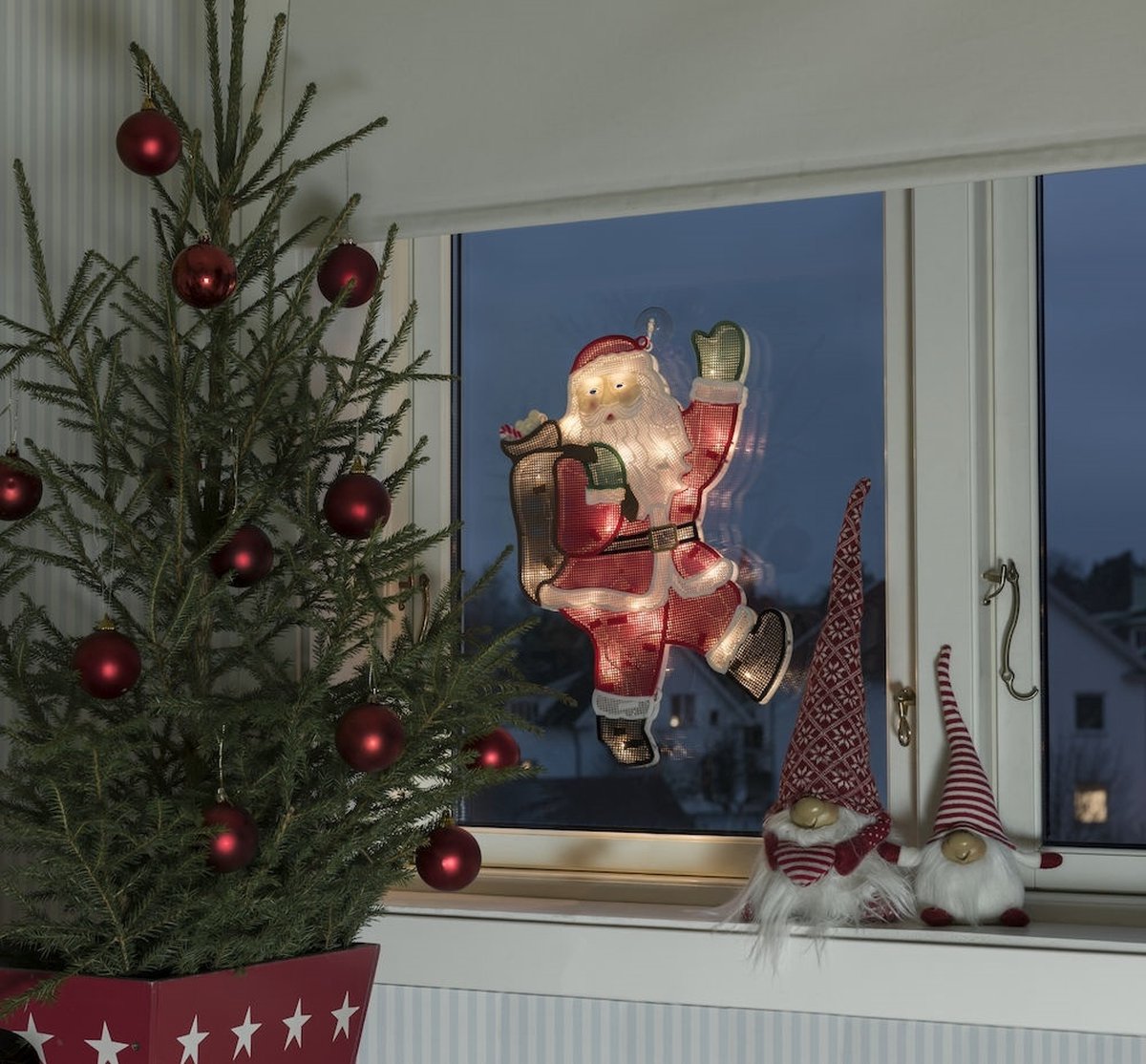 Kerstfiguur voor binnen - Kerstman - 20 LEDs - 45 cm hoog