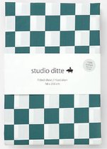 Studio Ditte Hoeslaken Blokjes 90x200cm - Roestbruin