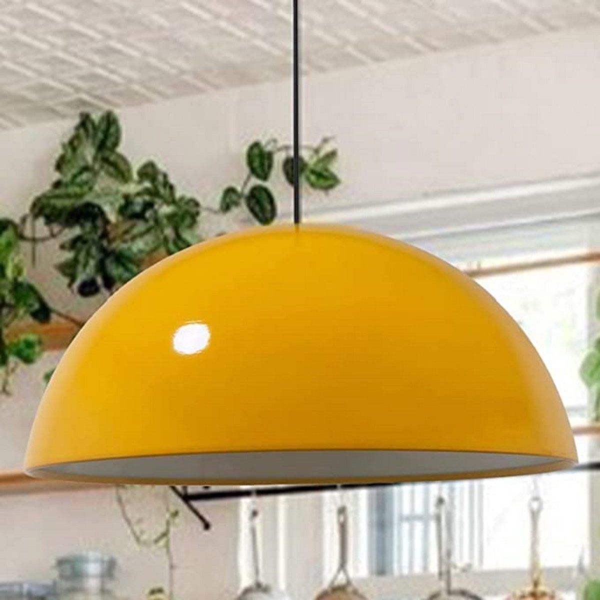 Ø50 cm Bamyum Hanglamp Retro Large I Lipeo I Deco Modern Hanglamp Woonkamer Hanglicht - Geel