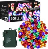 Springos Kerstverlichting | 10,5 m | Batterij | 100 LED | Multicolor