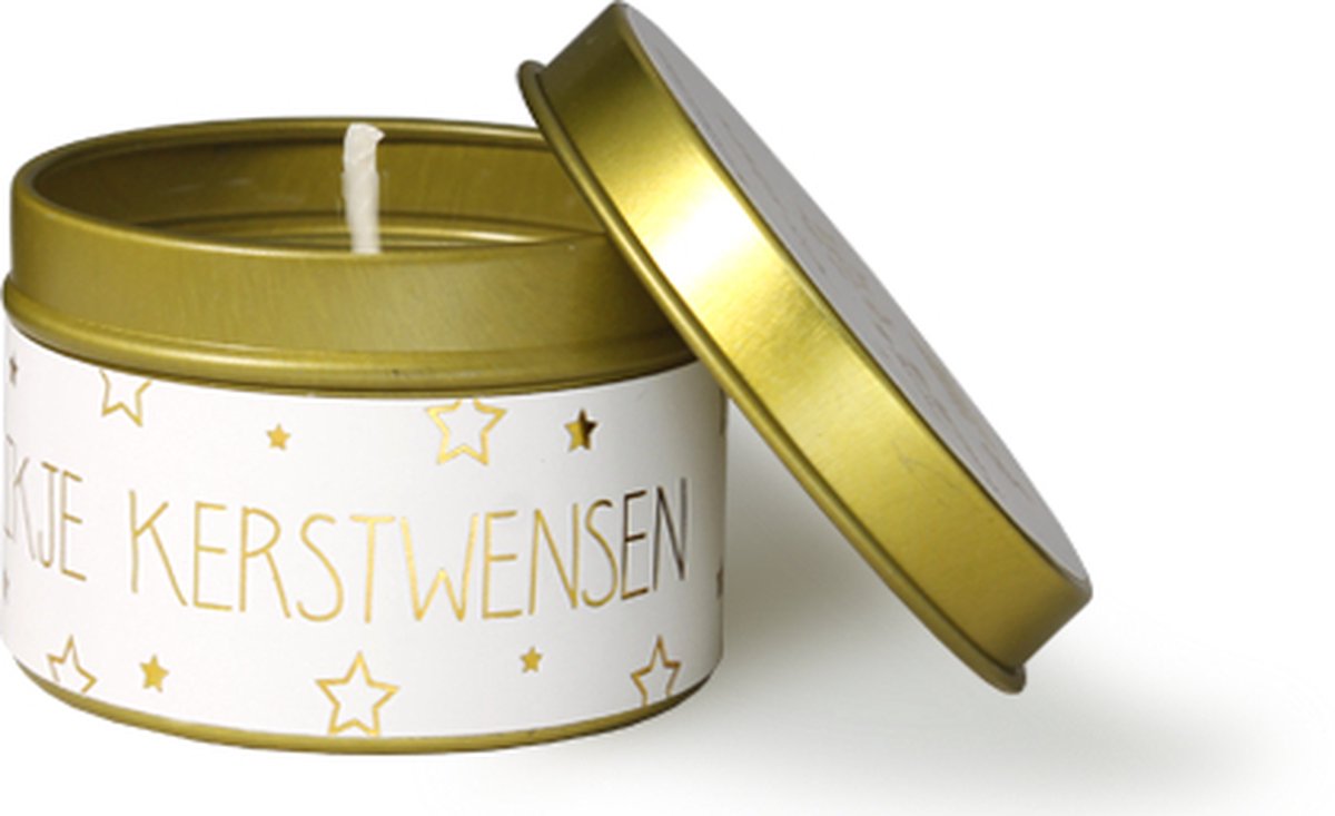 My Flame Lifestyle Sojakaars XS - Een Blikje Kerstwensen wit 60 x 40 mm