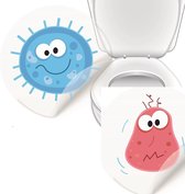 4 Plassticker Monstertjes - Toiletstickers voor Kinderen - Houd je WC schoon met deze Toiletstickers - Gaat Jaren Mee - Zindelijkheidstraining - Maak je Kindje Leuk en Snel Zindelijk met Plasstickers in de WC of op het Potje - Kerstcadeautje