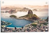 WallClassics - Tuinposter – Suikerbroodberg Rio de Janeiro - 60x40 cm Foto op Tuinposter  (wanddecoratie voor buiten en binnen)