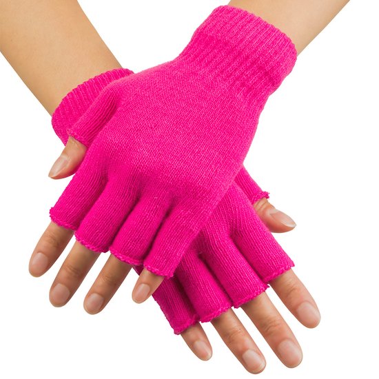 Vingerloze handschoenen neon roze | bol.com