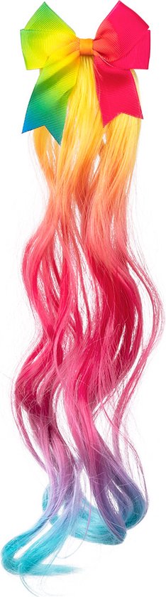 Extension de hair' habillage arc-en-ciel avec nœud sur clip 33 cm - Faux  cheveux... | bol.com