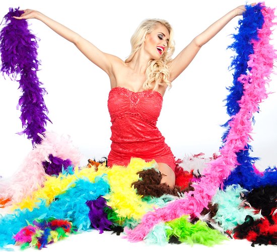 Boa à Plumes Jaune Fluo – 185 Cm – Accessoire Carnaval Et Déguisement