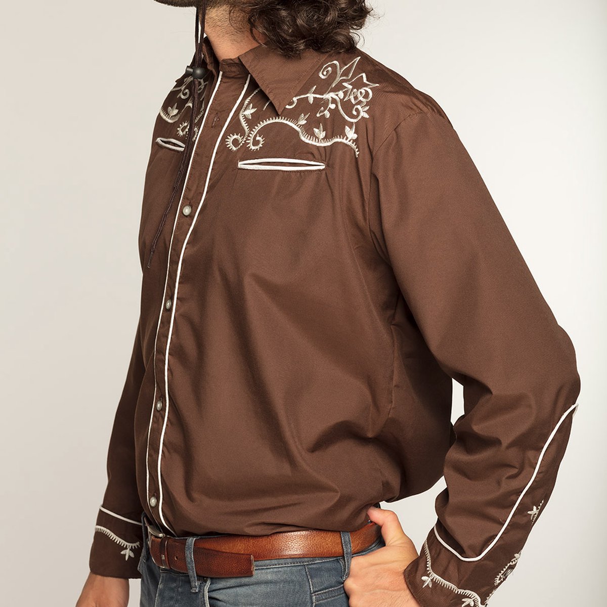 Boland - Shirt Western bruin (M) - Volwassenen - Cowboy - Cowboy - Indiaan — cadeau in Mode & Accessoires - foto 7