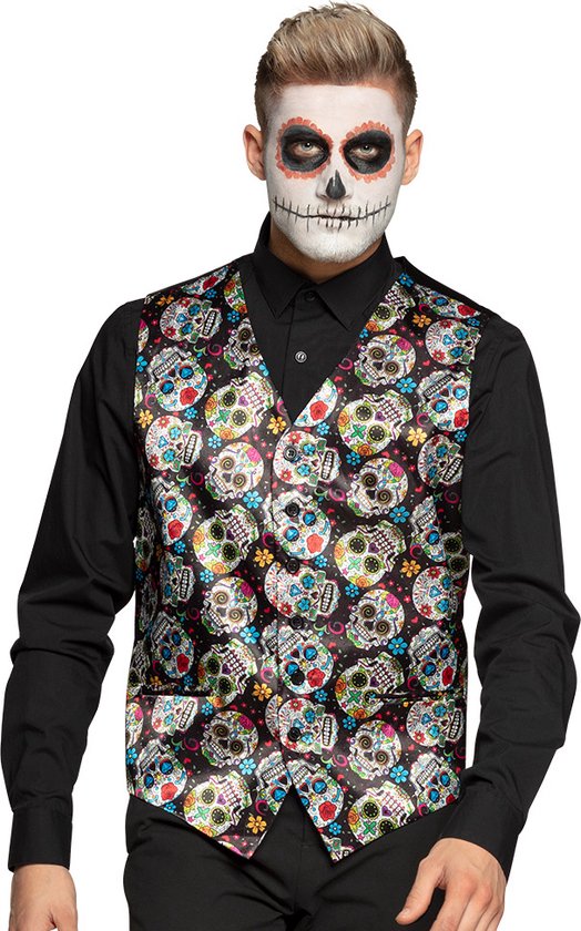 Boland - Gilet Day of the dead (M/L) - Volwassenen - Day of the dead - Halloween en Horror