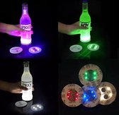 LED Onderzetter voor flessen - Bottle Light met RGB LED Licht - Veranderd van Kleur - Multicolor Verlichting - 1 stuk - Flexibele LED Sticker - Meerdere kleuren