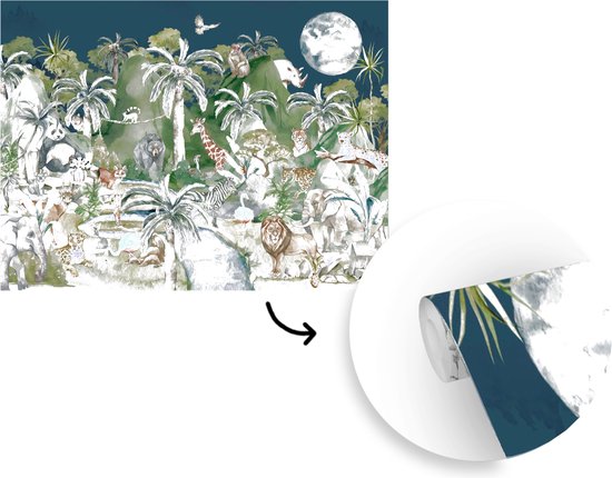 Papier peint - Papiers Papier peint photo Décoration Jungle - Enfants - Flamingo - Largeur 350 cm x Hauteur 260 cm