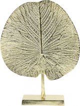 Deco Beeld Leaf Goud - Metaal Goud - 43x34x9cm (hxbxd) - Light & Living