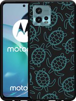 Motorola Moto G72 Hoesje Zwart Schildpadjes - Designed by Cazy