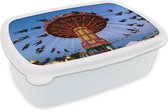 Broodtrommel Wit - Lunchbox - Brooddoos - Amerika - Kermis - Lucht - 18x12x6 cm - Volwassenen