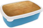 Broodtrommel Blauw - Lunchbox - Brooddoos - IJzer - Roest - Goud - Metaal - Luxe - 18x12x6 cm - Kinderen - Jongen