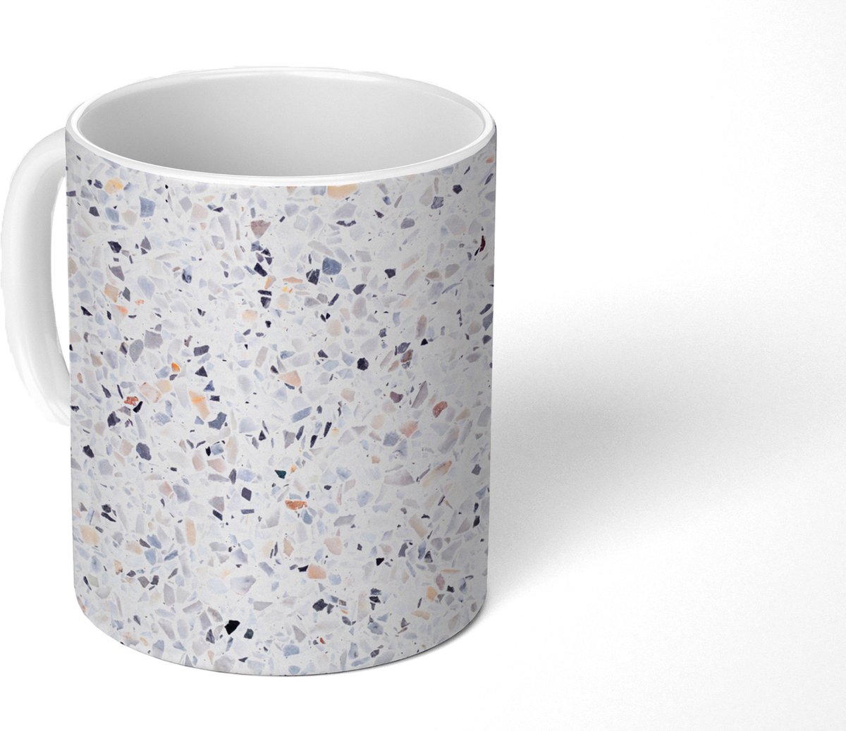Mok - Koffiemok - Graniet - Structuur - Design - Wit - Mokken - 350 ML - Beker - Koffiemokken - Theemok
