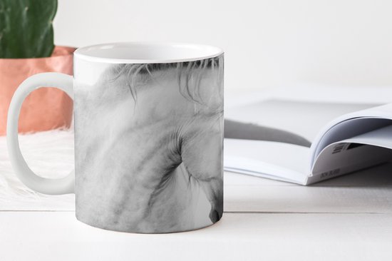 Mug - Mug à café - Cheval - Animaux - Portrait - Wit - Mugs - 350 ML - Tasse - Mugs à café - Mug à thé - Décoration Sinterklaas - Distribution de cadeaux pour enfants - Cadeaux chaussures Sinterklaas