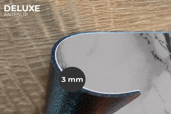 Set de Table - Napperons de Table en Plastique - Marbre - Pierre - Wit - Grijs - Zwart - Aspect Marbre - 45x30 cm - 6 pièces - Résistant à la Chaleur - Antidérapant - Pad - Amovible