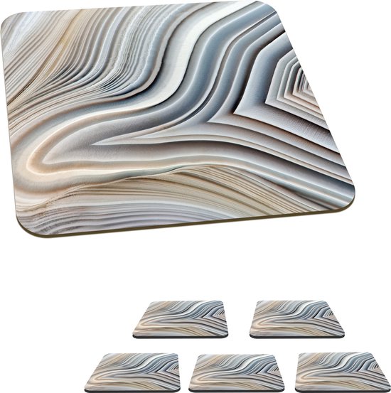 Sous-verres en Marbre - HOMYL - Ensemble de 6 - Résistant à la chaleur