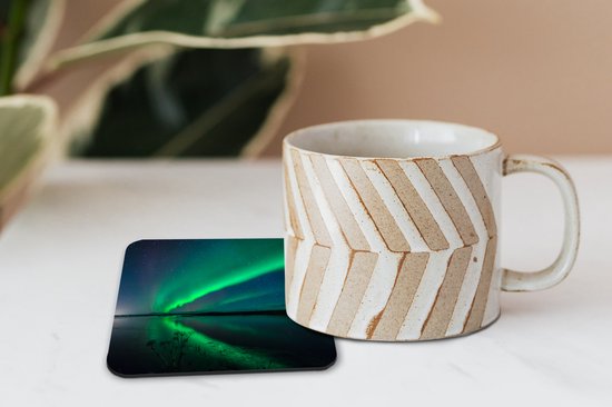 Sous-verres -verres - Aurores boréales - Islande - Ciel étoilé - 10x10 cm - 6 pièces