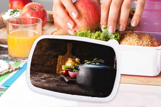 Bread Bin Wit - Lunch Box - Bread Box - Rustique - Nature Morte - Pan - Légumes - 18x12x6 cm - Adultes