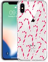 Geschikt voor Apple iPhone Xs Hoesje Snoepstokken - Designed by Cazy