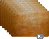 Placemat - Placemats kunststof - IJzer - Roest - Goud - Metaal - Luxe - 45x30 cm - 6 stuks - Hittebestendig - Anti-Slip - Onderlegger - Afneembaar