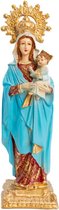 Beeld van Moeder Maria met Kindje Jezus - met Kroon – Handgeschilderd - 30 cm