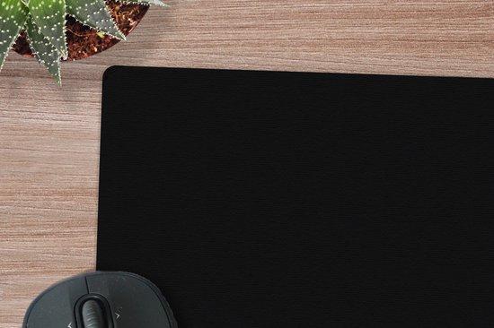 Muismat - Bureaumat onderlegger - Zwart - Effen kleur - Interieur - Kleuren - 23x19 cm - Muismat zwart - Mousepad - Bureau mat