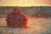 IXXI Haystacks at Sunset - Frosty Weather - Claude Monet - Wanddecoratie - 120 x 180 cm