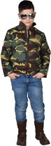 Magic By Freddy's - Leger & Oorlog Kostuum - Macho Leger Camouflage Jas Kind - Groen, Bruin - Maat 140-152 - Carnavalskleding - Verkleedkleding