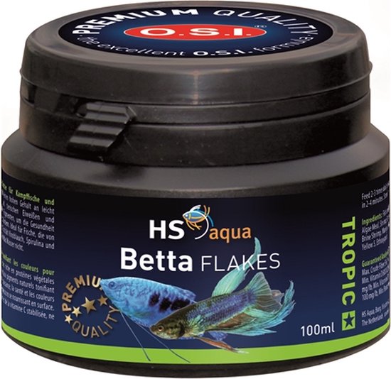 HS aqua Betta flakes - voor Betta vissen - 100ml | bol