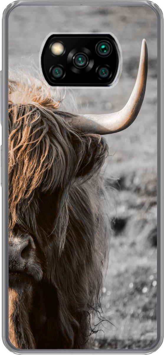 Telefoonhoesje Geschikt voor Xiaomi Geschikt voor Poco X3 Pro hoesje - Schotse hooglander - Koeien - Natuur - Siliconen Telefoonhoesje Telefoonhoesje