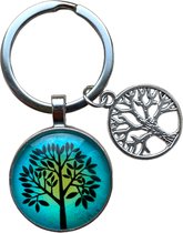 Sleutelhanger Tree of Life – Levensboom - Glas – Green Sea