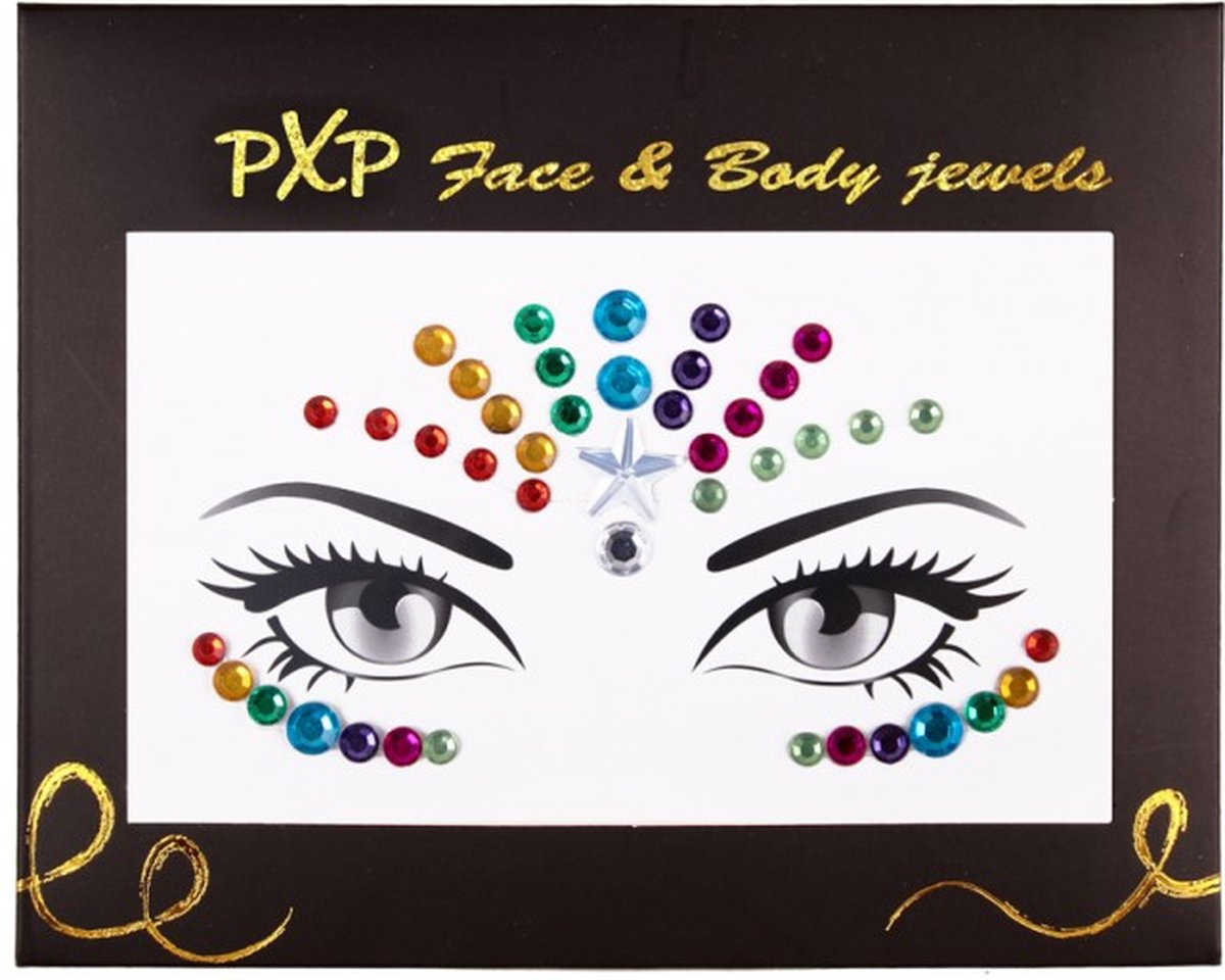 pXp Face & Body Jewels All-In-One Glitter Sticker Model Rainbow Dream