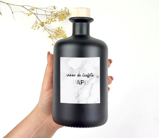 Papa - Flacon verre noir VIDE - Cadeau papa - Cadeau papa - Cadeau père - Flacon vide à remplir selon ses wens