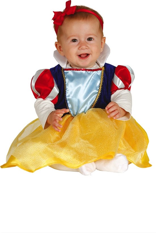 Sneeuwwitje Kostuum | Mini Sneeuwwitje Prinses Baby | Meisje | 1 - 12 maanden | Carnaval kostuum | Verkleedkleding