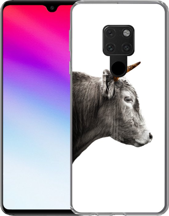 Coque Huawei P40 Lite - Scottish Highlander - Corne - Or - Coque de téléphone en Siliconen