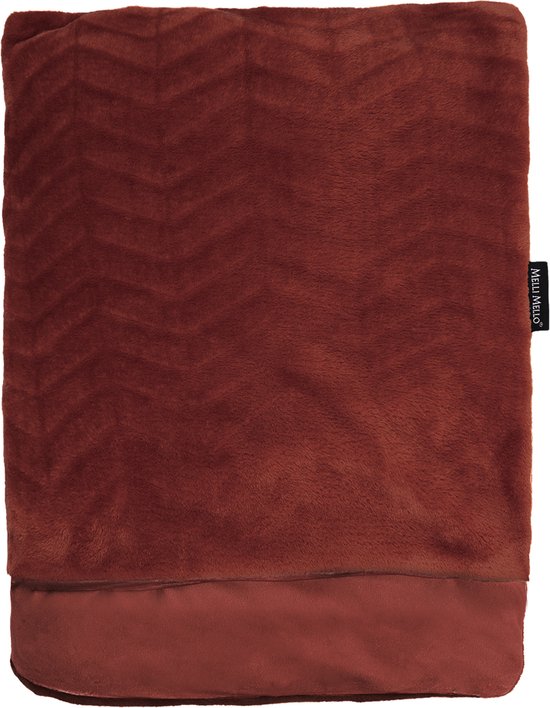 Melli Mello - Heartbreaker - Plaid - Oranje Emboss Patroon - Zacht Flanel - 130x170 cm