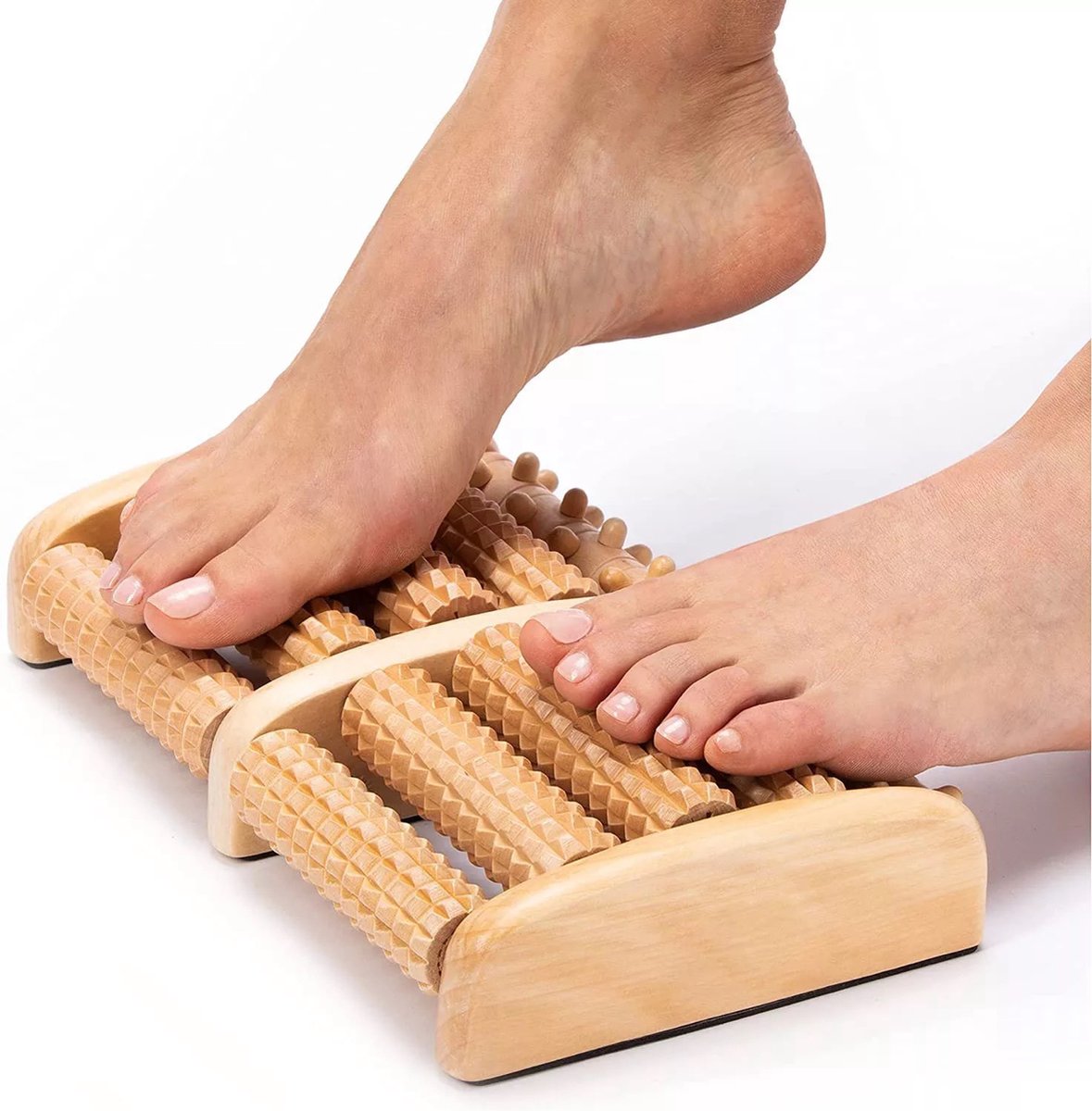 Goedkoopste Voetmassage roller hout – Voetroller – Massageroller – Voor betere bloedsomloop – 2 voeten