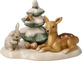 Goebel - Kerst | Decoratief beeld / figuur Ontmoeting van de bosdieren | Aardewerk - 11cm